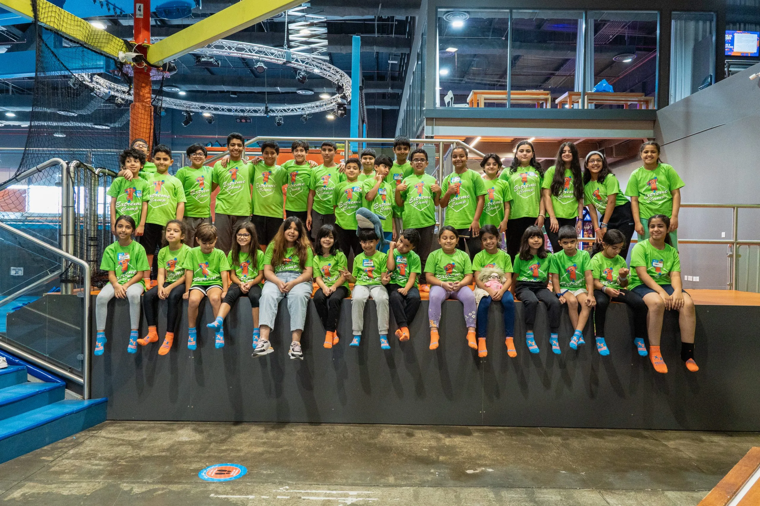 Kids group photo at Trampo camp